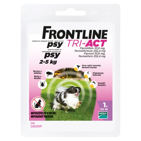 Frontline TRI-ACT Spot-on pre psy XS 2-5kg 1x0,5ml