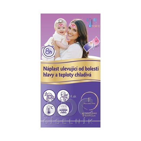 FORTE Náplasť uľavujúca od bolesti hlavy a teploty 5x12 cm, 1 ks