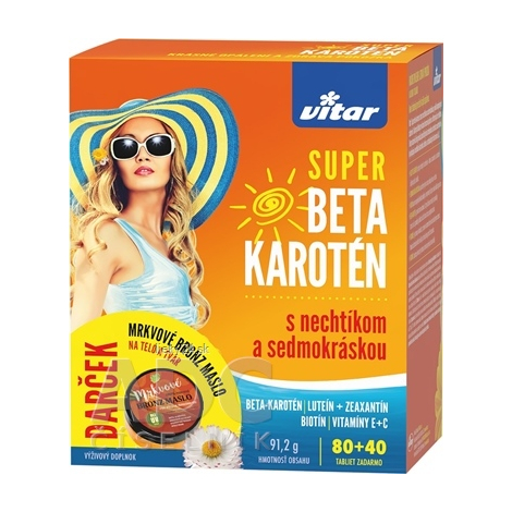 Vitar Revital Super Beta-karotén s nechtíkom a sedmikráskou 80 + 40 tabliet