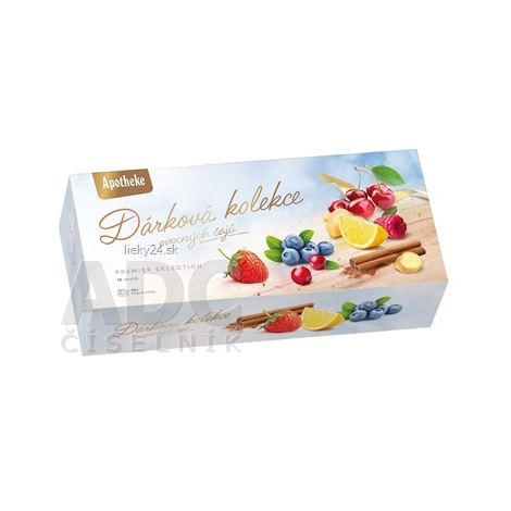 APOTHEKE Darčeková kolekcia prémiové ovocné bylinné a pravé čaje v nálevových vreckách 90ks