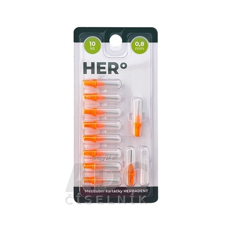 HERBADENT HERo doplnkové balenie medzizubných kefiek 0,8 mm, 10 ks