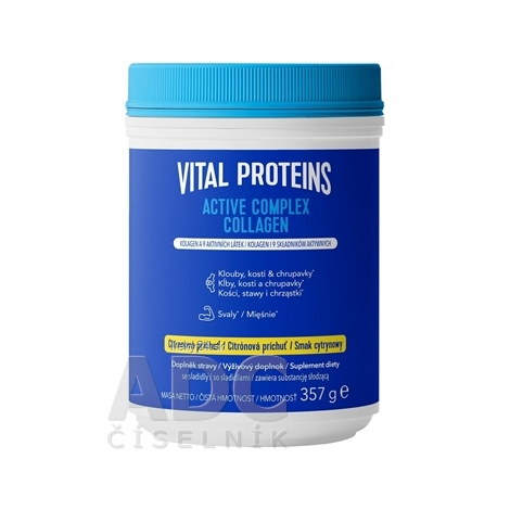 Vital Proteins Active Complex Collagen prášok na prípravu nápoja na podporu normálneho stavu kĺbov príchuť Lemon 357 g