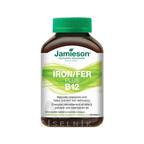 JAMIESON ŽELEZO PLUS B12 CMÚĽACIE TABLETY