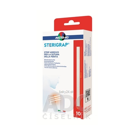 MASTER AID Sterigrap Náplasťové stehy sterilné 100 x 6 mm 10 kusov