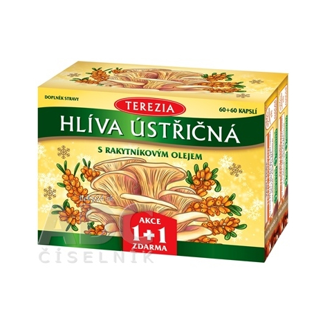 TEREZIA HLIVA USTRICOVITÁ S RAKYTNÍKOVÝM OLEJOM Vianočné balenie 60+60 zadarmo 120 ks