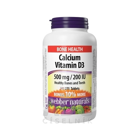 Webber Naturals Calcium Vitamín D3 500 mg/200 IU