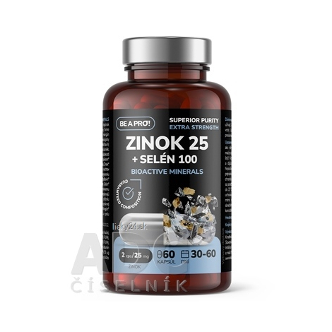 BE A PRO! Zinok 25 + selén 100 bioactive minerals 60 kapsúl