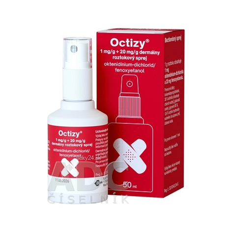 Octizy 1 mg/g + 20 mg/g dermálny roztokový sprej
