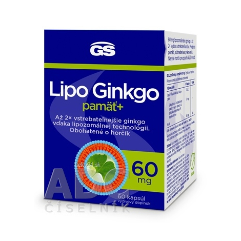 GS Lipo Ginkgo pamäť+ 60 mg