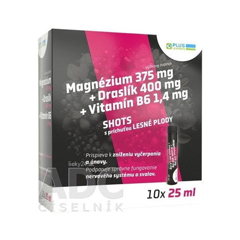 PLUS LEKÁREŇ Magnézium +Draslík +Vitamín B6 SHOTS
