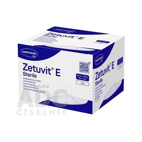 ZETUVIT E Sterile sterilný nasiakavý kompres 10x10 cm 25 ks
