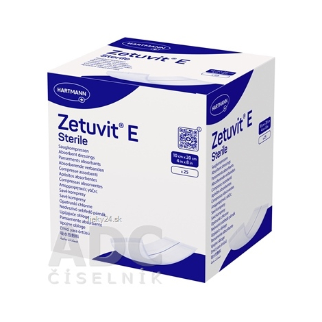 ZETUVIT E Sterile sterilný nasiakavý kompres 10x20 cm 25 ks
