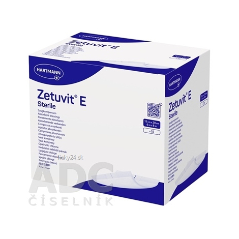 ZETUVIT E Sterile sterilný nasiakavý kompres 15x20 cm 25 ks