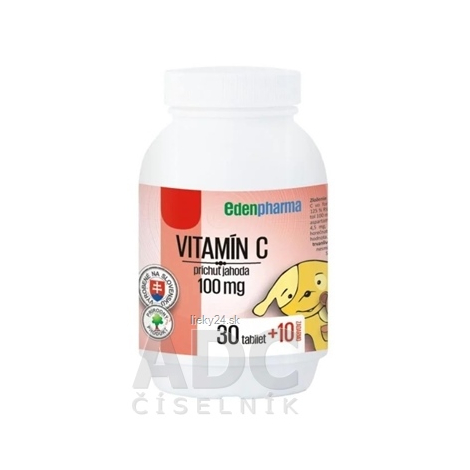 EDENPharma VITAMÍN C 100 mg príchuť jahoda