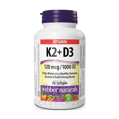 Webber Naturals Vitamín K2+D3 120 mcg/1000 IU