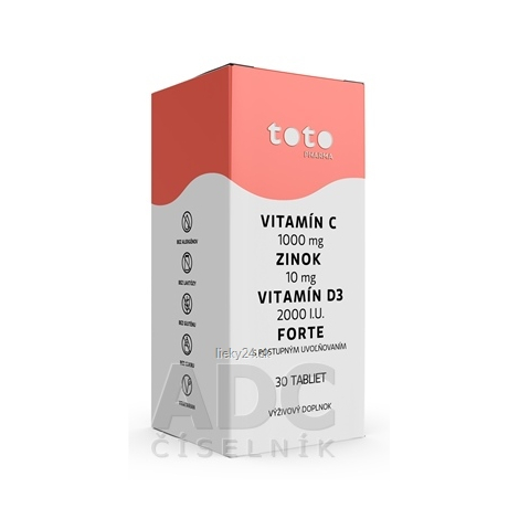 TOTO VITAMÍN C + ZINOK + VITAMÍN D3 FORTE