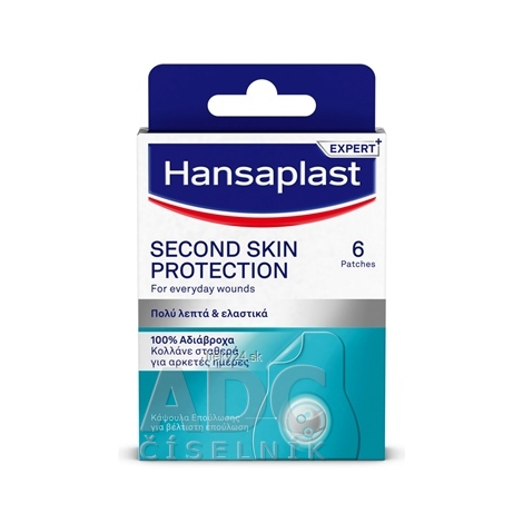 HANSAPLAST Second skin protection hydrokoloidná náplasť 72 x 35 mm 6 ks