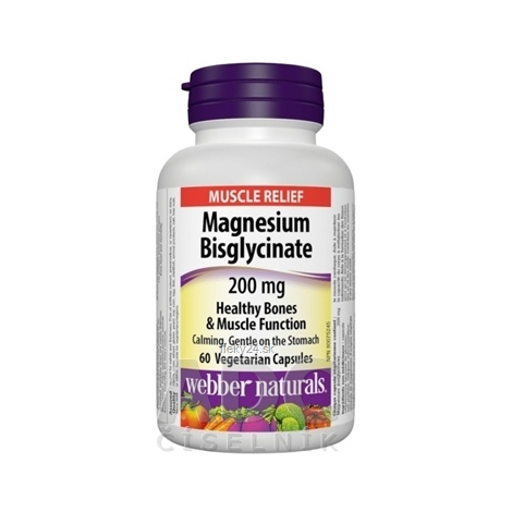 WEBBER NATURALS Magnézium bisglycinát 200 mg 60 kapsúl