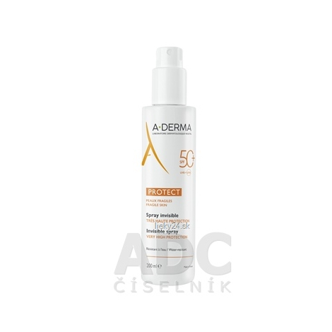 A-DERMA Protect transparentný sprej SPF 50+ 200 ml