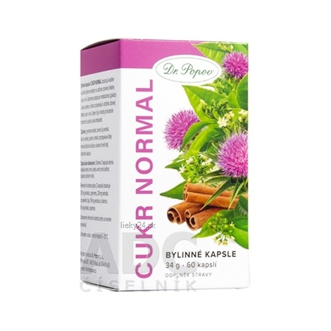 Dr. Popov Bylinné kapsuly CUKOR NORMAL