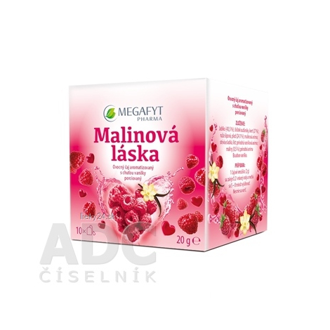 MEGAFYT Malinová láska ovocný čaj porciovaný vrecúška 10ks