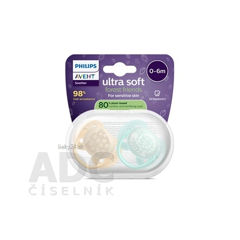 PHILIPS AVENT Cumlík ultra soft 0-6m neutral na utišovanie decor-les SCF091/41 1 x 2 ks