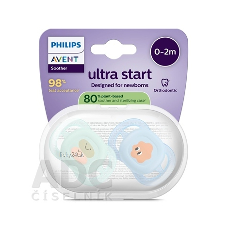 PHILIPS AVENT Cumlík ultra start 0-2m pre chlapca na utišovanie SCF075/14 1 x 2 ks