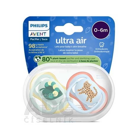 PHILIPS AVENT Cumlík ultra air 0-6m pre chlapca na utišovanie SCF087/02 1 x 2 ks