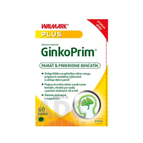 Walmark GinkoPrim tablety pamäť a prekrvenie končatín 60 tbl