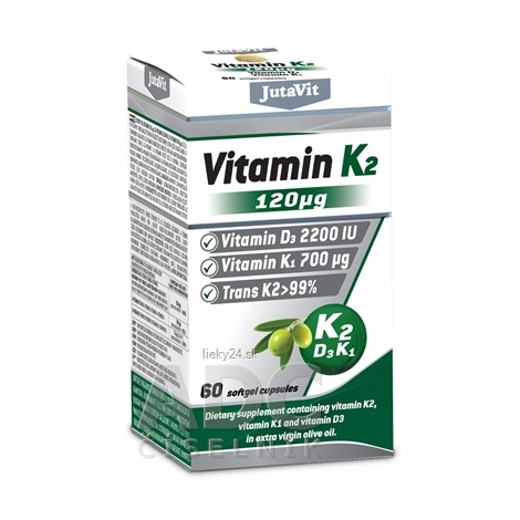 JutaVit Vitamín K2 120 µg, D3 2200 IU, K1 700 µg