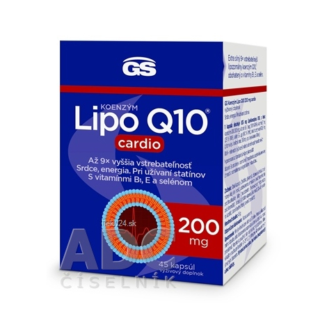 GS Koenzým Lipo Q10 200 mg cardio 45 kapsúl