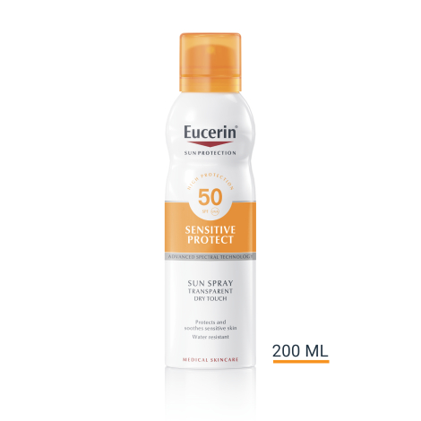 Eucerin SUN DRY TOUCH SENSITIVE PROTECT Transparentný sprej SPF 50+ 200ml