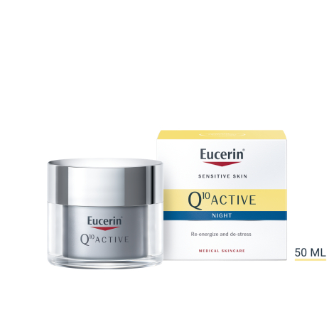 Eucerin Q10 Active regeneračný nočný krém proti vráskam pre všetky typy citlivej pleti 50 ml