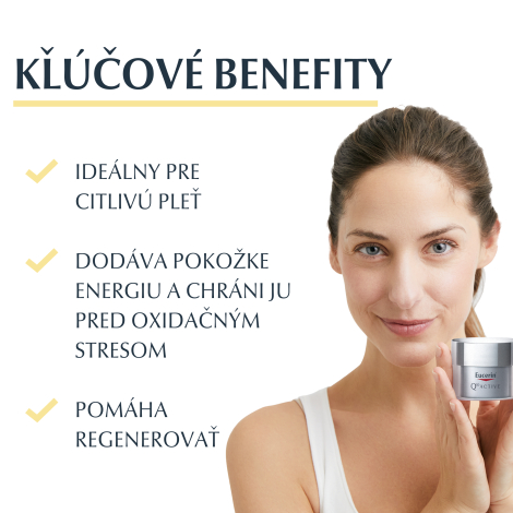Eucerin Q10 Active regeneračný nočný krém proti vráskam pre všetky typy citlivej pleti 50 ml