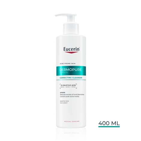 Eucerin Dermopure Korekčný čistiaci gél 400 ml-bez vône-(poškodený aplikátor)