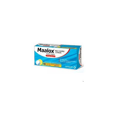 E-shop Maalox žuvacie tablety bez cukru citrón 40 tbl
