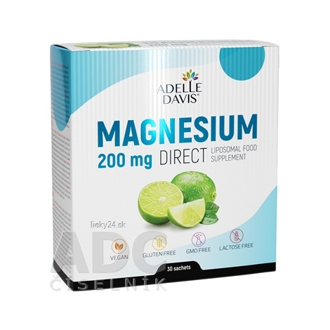 Adelle Davis Liposomal Magnesium Direct 200 mg limetka 30 vrecúšok