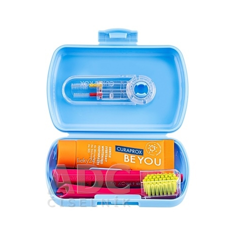 CURAPROX Travel set modrý dvojdržiak