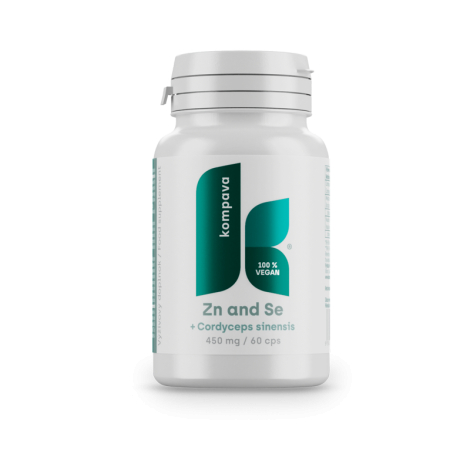 Kompava Zn+Se+Cordyceps Sinensis kapsuly na detoxikáciu organizmu a podporu imunity, pre krásnu pleť, vlasy a nechty 60 cps