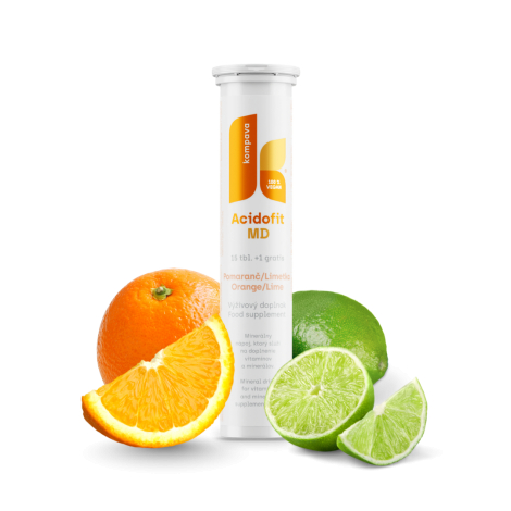 Kompava AcidoFit MD 15 + 1 tabliet, pomaranč-limetka