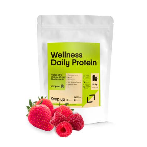 Kompava Wellness Daily Protein 525 g/15 dávok, jahoda-malina