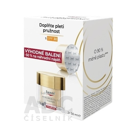 Eucerin HYALURON-FILLER+ELASTICITY Denný krém SPF30 50ml + náhradná náplň