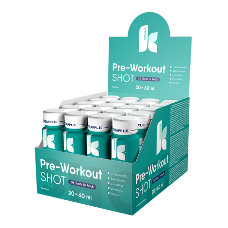 Kompava Pre-workout SHOT 60 ml/1 kartón/20 ks, ananás