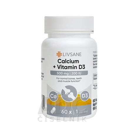 LIVSANE Calcium + vitamin D3 500 mg 200 IU 60 tabliet