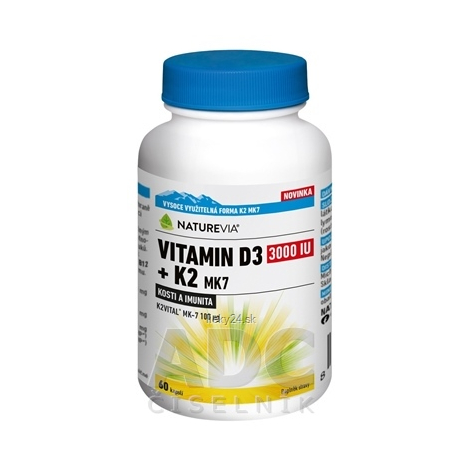 NATUREVIA VITAMÍN D3 3000 IU + K2 MK7