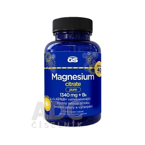 GS Magnesium citrate pure 1340 mg + B6 Darček