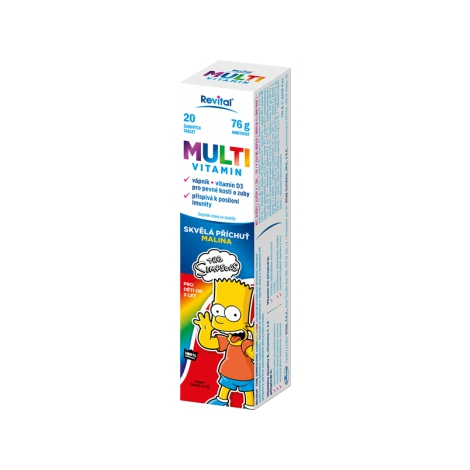 Revital Multivitamín The Simpsons s príchuťou malina 20 šumivých tabliet
