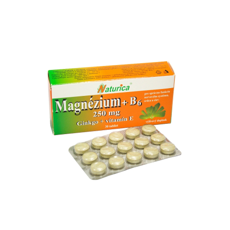 E-shop Naturica MAGNEZIUM 250 mg+B6+Ginkgo+vitamín E 30 tbl