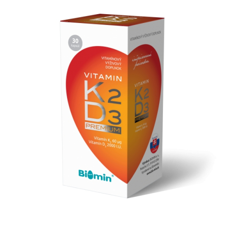 E-shop Biomin Vitamín K2 + vitamín D3 Premium 60 cps