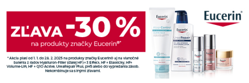 Eucerin zľava -30% na všetky produkty